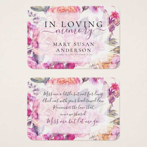 In Loving Memory Floral Memorial Card