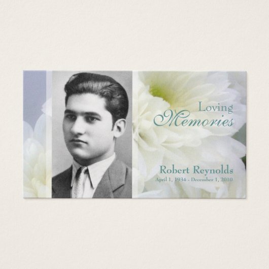 In Loving Memory Floral Memorial Card (Front)