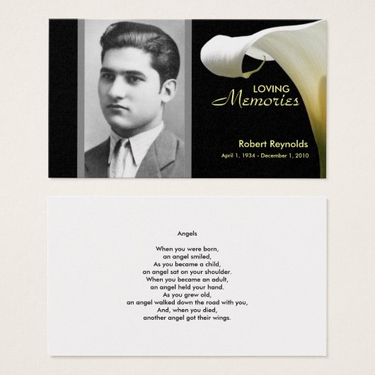 In Loving Memory Floral Memorial Card (Front & Back)