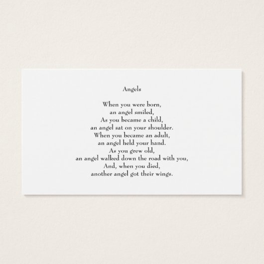 In Loving Memory Floral Memorial Card (Back)