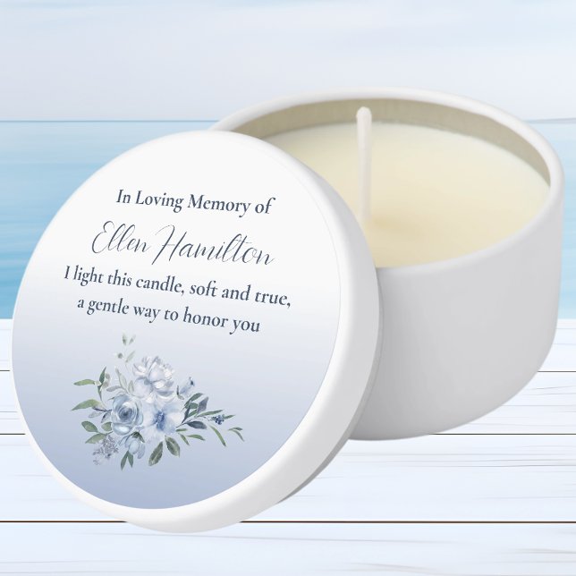 In Loving Memory Floral Memorial Service Mini Candle Favors (Creator Uploaded)