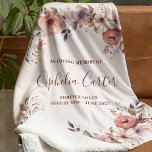 In Loving Memory Floral Watercolor Custom Name Fleece Blanket