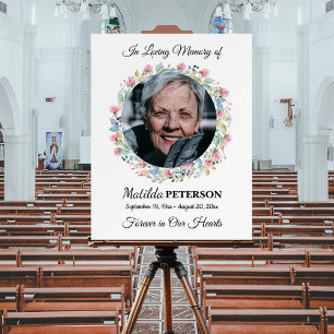In Loving Memory Floral Wreath 1 Photo Funeral Foam Board