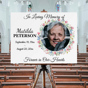 In Loving Memory Floral Wreath 1 Photo Funeral Foam Board