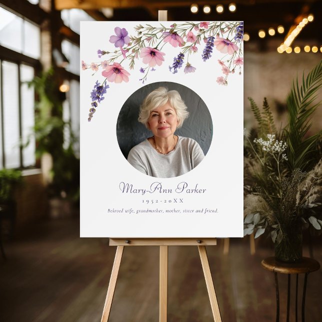 "In Loving Memory" Flower Photo Funeral Memorial Foam Board (Creator Uploaded)