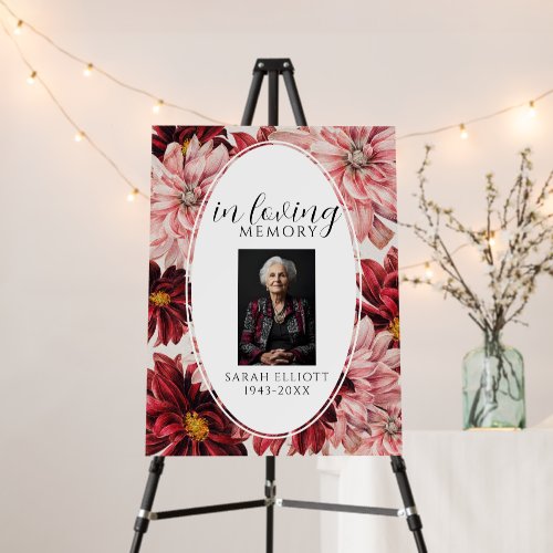 In Loving Memory Foam Board with Photo | floral 