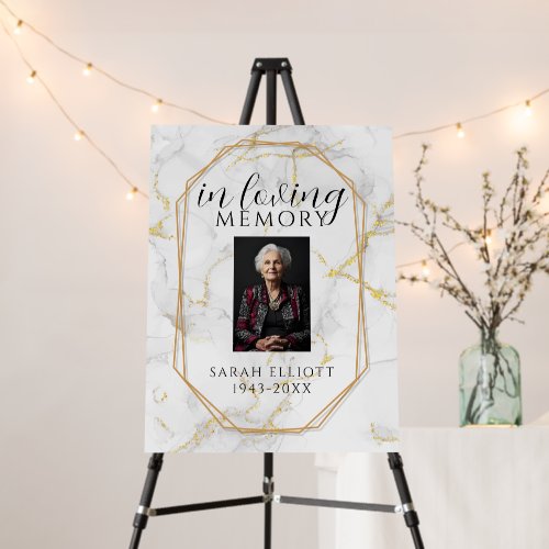 In Loving Memory Foam Board with Photo | marble 