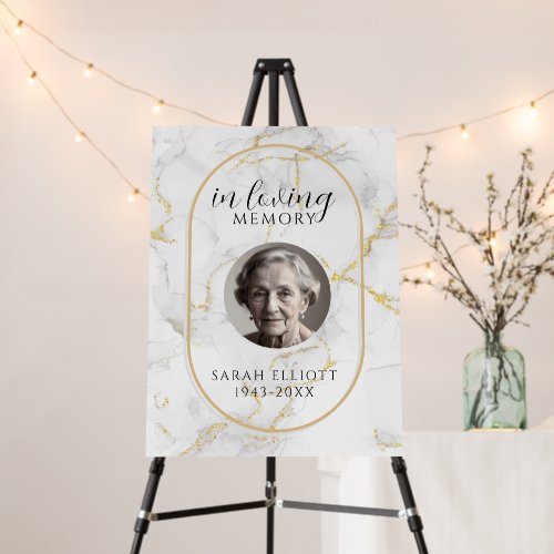 In Loving Memory Foam Board with Photo | marble 