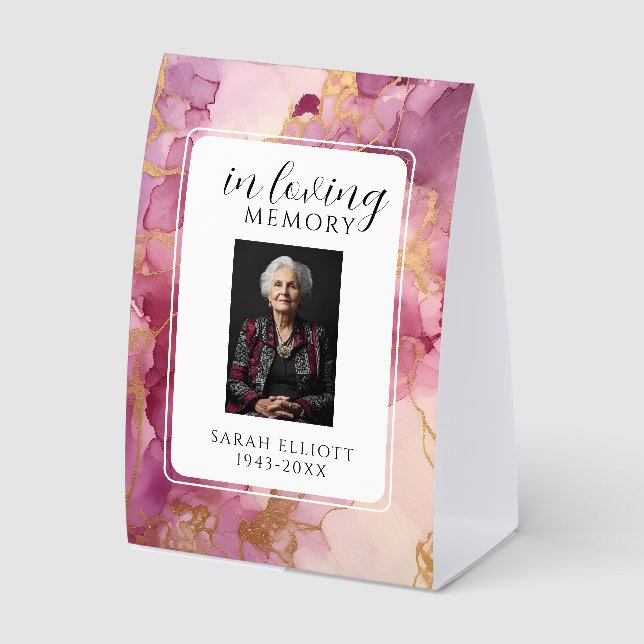In Loving Memory Foam Board with Photo | Personali Paper Table Tent (Front)