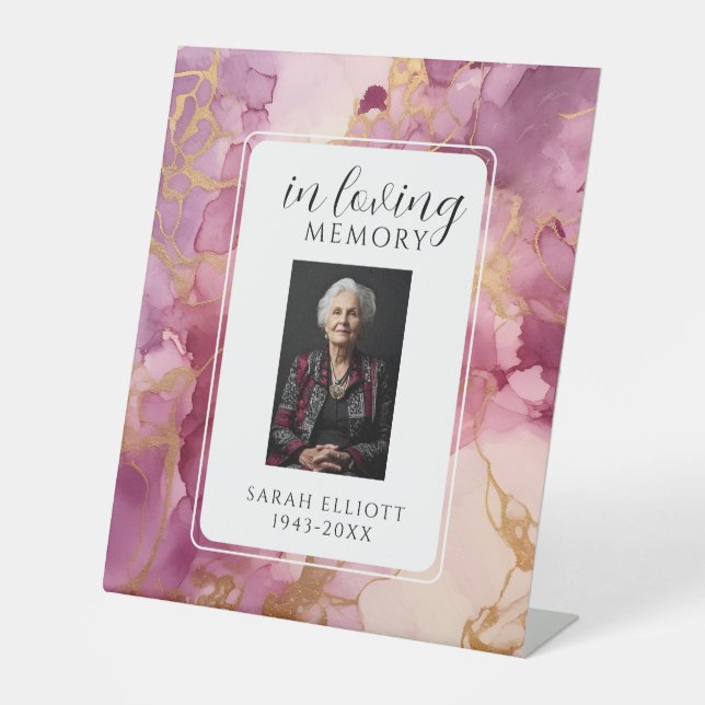 In Loving Memory Foam Board with Photo | Personali Pedestal Sign (Front)