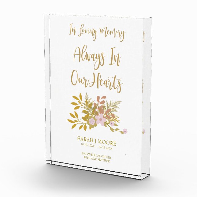 In Loving Memory for Dear Ones Remebrace Photo Block (Right)