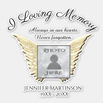 In Loving Memory Forever In Our Hearts Sticker by MemorialGiftShop at Zazzle