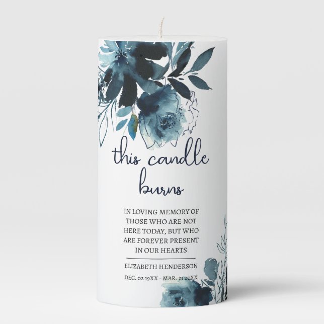 IN LOVING MEMORY Funeral Candle. Pillar Candle (Front)