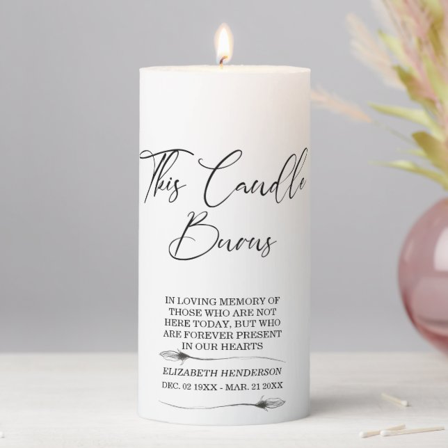 IN LOVING MEMORY Funeral Candle. Pillar Candle (In Situ)