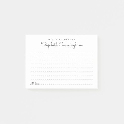 In Loving Memory Funeral Chic Share a Memory Post_it Notes