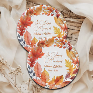 In Loving Memory Funeral Fall Floral Paper Plates