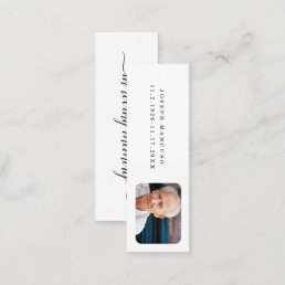 In Loving Memory Funeral Gift / Favor Bookmark Min Mini Business Card