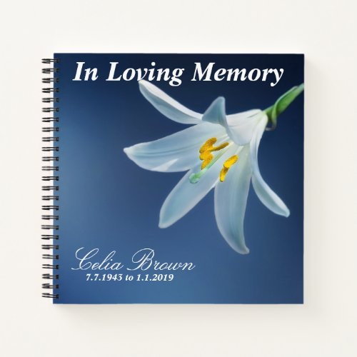 In Loving Memory  Funeral Memorial Guest Book