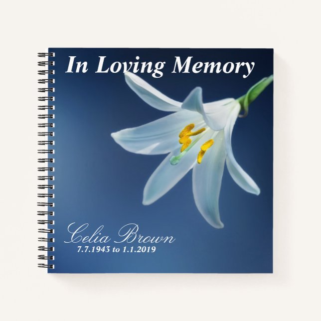In Loving Memory | Funeral, Memorial Guest Book (Front)
