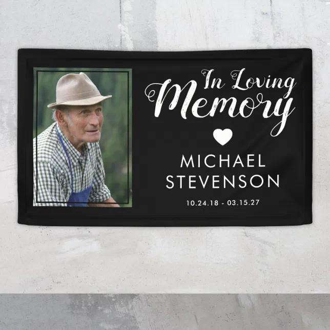 In Loving Memory | Funeral Memorial Photo Banner | Zazzle