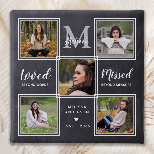 In Loving Memory Funeral Memorial Photo Collage Button | Zazzle
