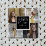 In Loving Memory Funeral Memorial Photo Collage Button<br><div class="desc">Remember a loved one with this gorgeous modern in loving memory memorial button. Featuring 4 instagram photographs of your family member or friend, an elegant template with the heading 'In loving memory' their name in handwritten calligraphy script font and the dates. Perfect for guests to wear in remembrance or as...</div>