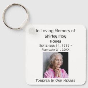 In Loving Memory Funeral Memorial Photo  Keychain
