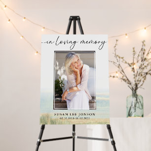 In Loving Memory Funeral Memorial Photo Sign