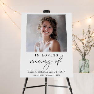 In Loving Memory Funeral Memorial Photo Welcome Foam Board