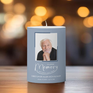 In Loving Memory Funeral Memorial Pillar Candle