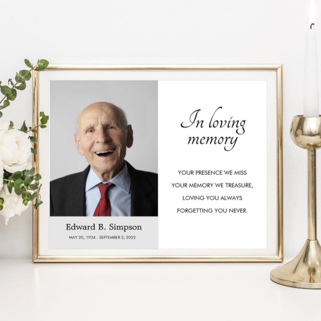 In Loving Memory Funeral Memorial Poem With Photo Poster (Creator Uploaded)
