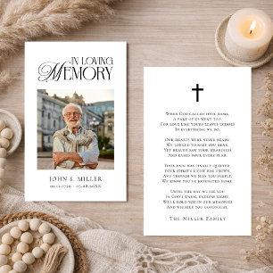 In Loving Memory Funeral Memorial Prayer Card