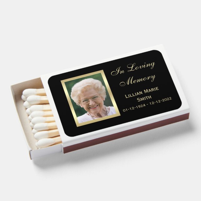 In Loving Memory Funeral Memorial Service Matchbox Matchboxes (Front Open)