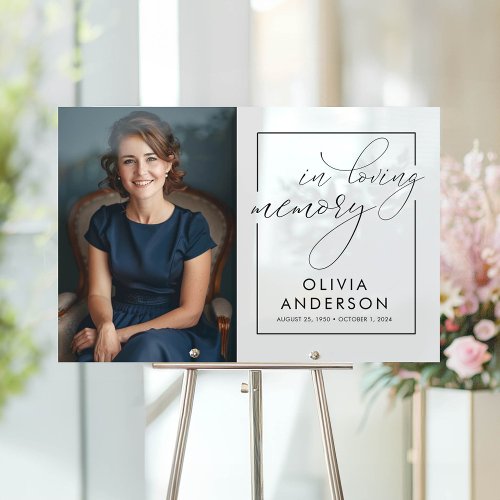 In Loving Memory Funeral Memorial Welcome Photo Acrylic Sign