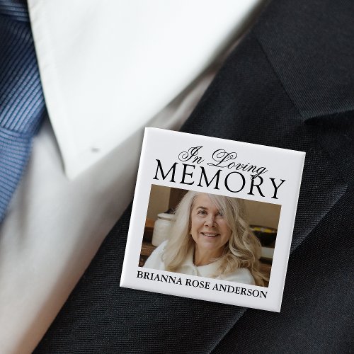 In Loving Memory Funeral Photo Button