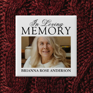 In Loving Memory Funeral Photo Button