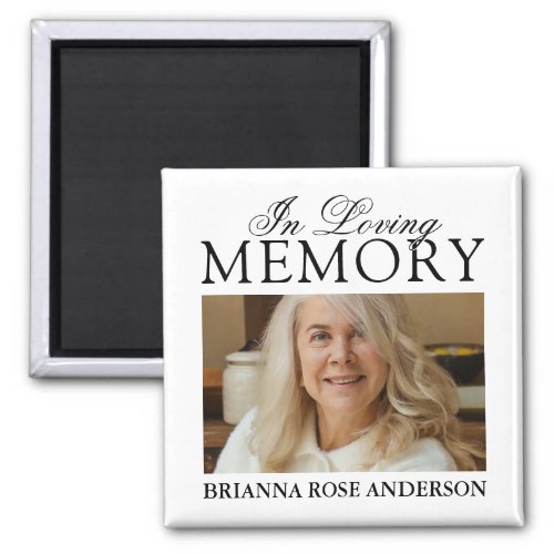 In Loving Memory Funeral Photo Magnet