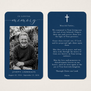 In Loving Memory Funeral Photo Prayer Card