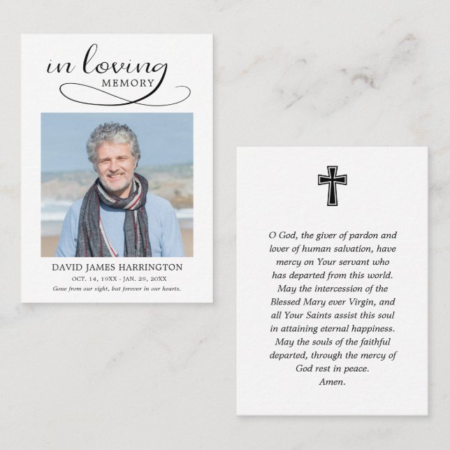 In Loving Memory Funeral Prayer Card (Front/Back)