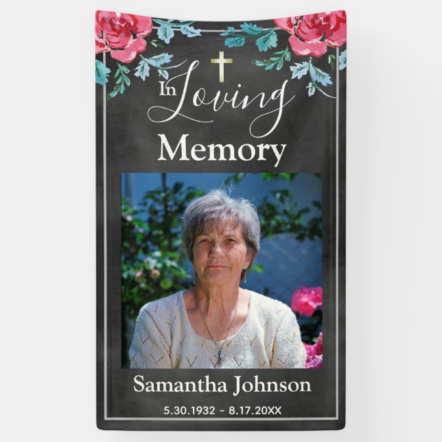 In Loving Memory Funeral Remembrance Banner (Vertical)