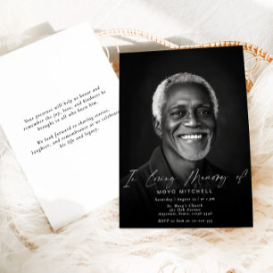 In Loving Memory Funeral Simple Photo Invitation