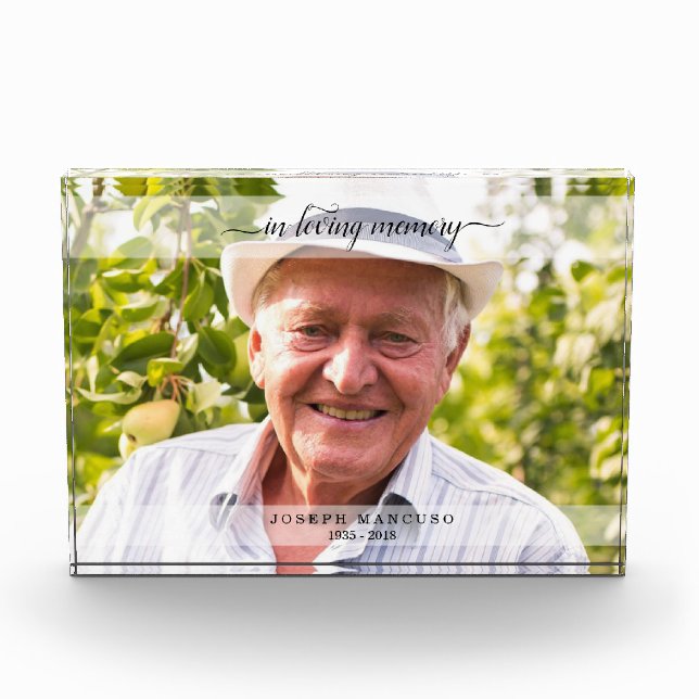 In Loving Memory Funeral Sympathy Horizontal Acrylic Award (Front)