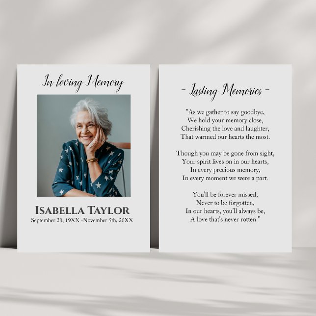 In Loving Memory Funeral Sympathy Memorial Card (Creator Uploaded)