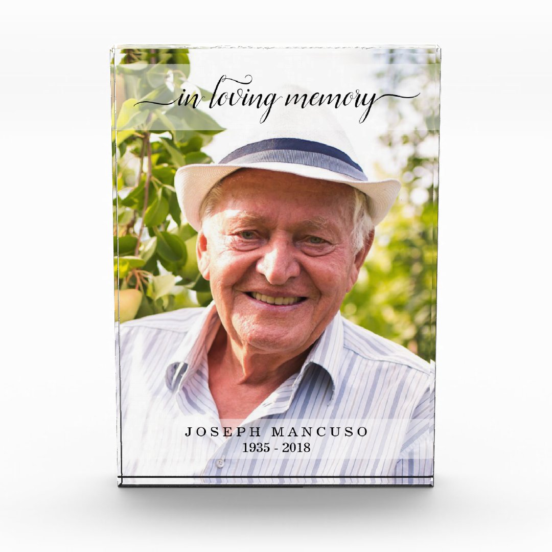 In Loving Memory Funeral Sympathy Photo Block Zazzle