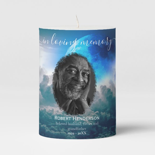 In Loving Memory Funeral Tribute Memorial Candle (Front)
