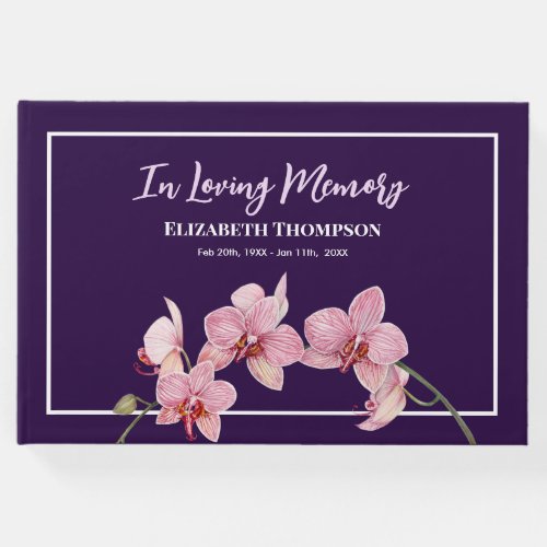 In Loving Memory Funeral Watercolor Hydrangea Guest Book