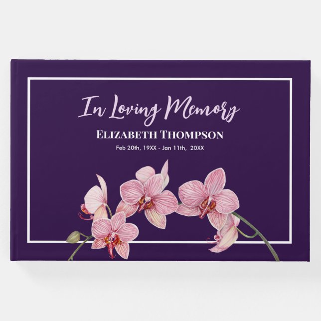 In Loving Memory Funeral Watercolor Hydrangea Guest Book (Front)