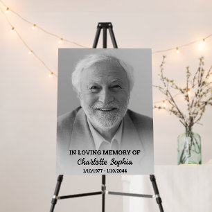 In loving Memory, Funeral Welcome & Custom photo Foam Board