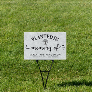 In loving Memory Garden Sign