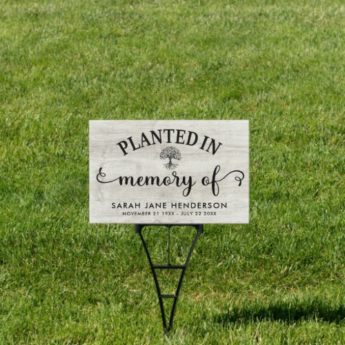 In loving Memory Garden Sign